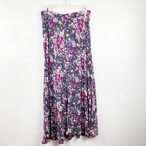 ⭐️ OLD NAVY Purple Pink Floral Printed Maxi Skirt XS
